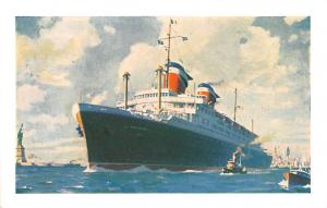 SS America, American Flag Luxury Liner Ship Postcard