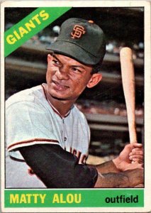 1966 Topps Baseball Card Matty Alou San Francisco Giants sk2030