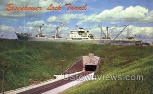 Eisenhower Lock Tunnel - Massena, New York NY Postcard