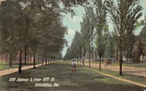 2ND AVENUE SOUTH FROM 12TH STREET COLUMBUS GEORGIA POSTCARD 1911