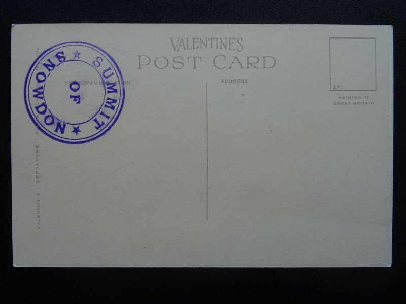 Wales TRAIN DESCENDING SNOWDON 'Summit Stamp' c1921 Postcard by Valentine