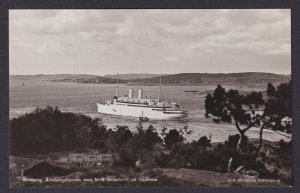 Vintage postcard Gothenburg Alvsborg fjord MS Gripsholm ship Sweden