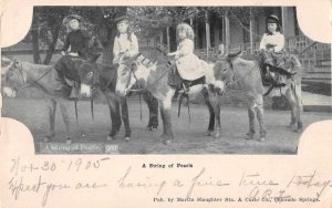 Colorado Springs Colorado Girls Riding Donkeys String of Pearls PC JH230253