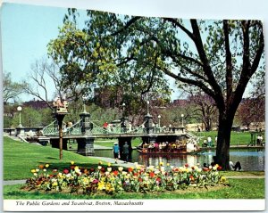 Postcard - The Public Garden and Swanboat - Boston, Massachusetts