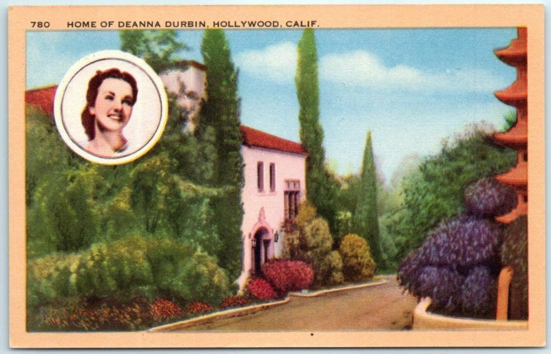 Postcard - Home of Deanna Durbin, Hollywood, California