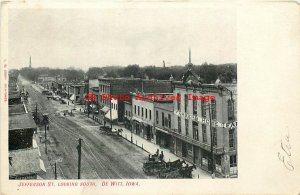 IA, De Witt, Iowa, Jefferson Street, Looking South, 1907 PM, EC Kropp