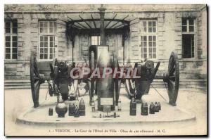 Postcard Old Army Verdun the courtyard of the city & # 420 39hotel Obus German
