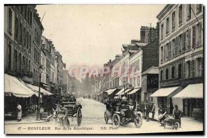 Old Postcard Honfleur La Rue of the Automotive Republic