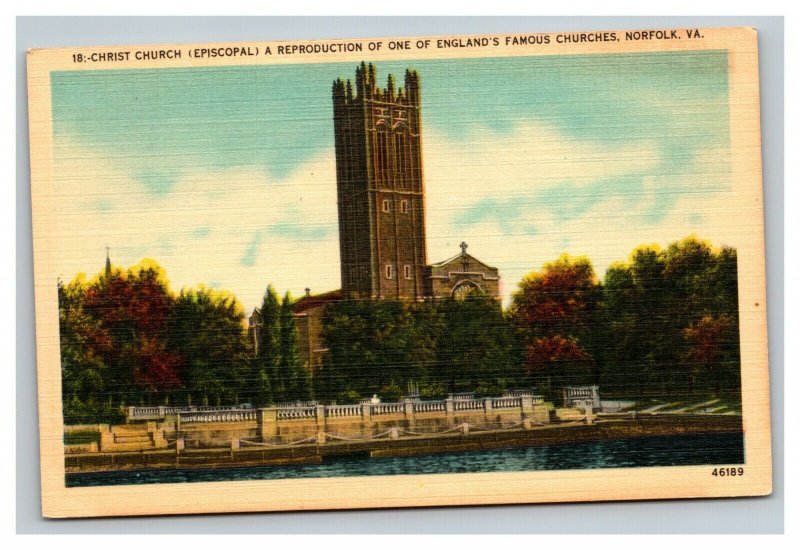 Vintage 1940's Postcard Christ Episcopal Church Potomac  Alexandria Virginia