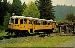 Vtg 1950s The Skunk California Western Railroad Fort Bragg to Willis CA Postcard