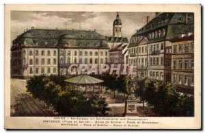 Old Postcard Mainz Mainz Sohillerpiatz Place Schiller Statue Schiller