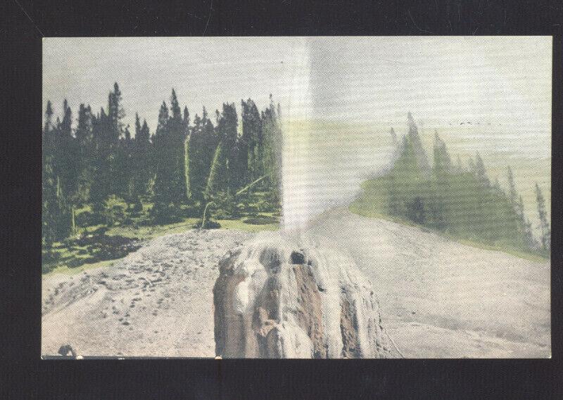 YELLOWSTONE NATIONAL PARK WYOMING LONE STAR GEYSER VINTAGE POSTCARD