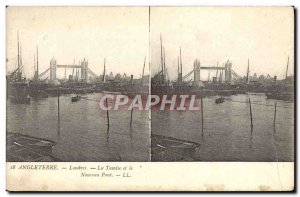 Old Postcard England London Thames and New Bridge