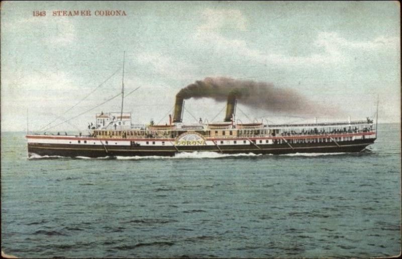 Steamer Ship CORONA c1910 Private Postcard