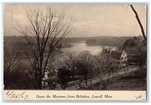 1907 Down The Merrimac From Belvidere Lowell Massachusetts MA Antique Postcard 