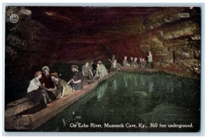 360 Feet Underground On Echo River Mammoth Cave Kentucky KY, Boat Scene Postcard