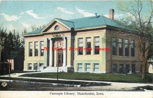 IA, Manchester, Iowa, Carnegie Library, Exterior View, 1911 PM