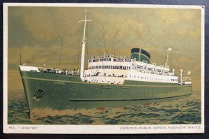 Mint England picture postcard MV Leinster Liverpool Dublin Express Passengers