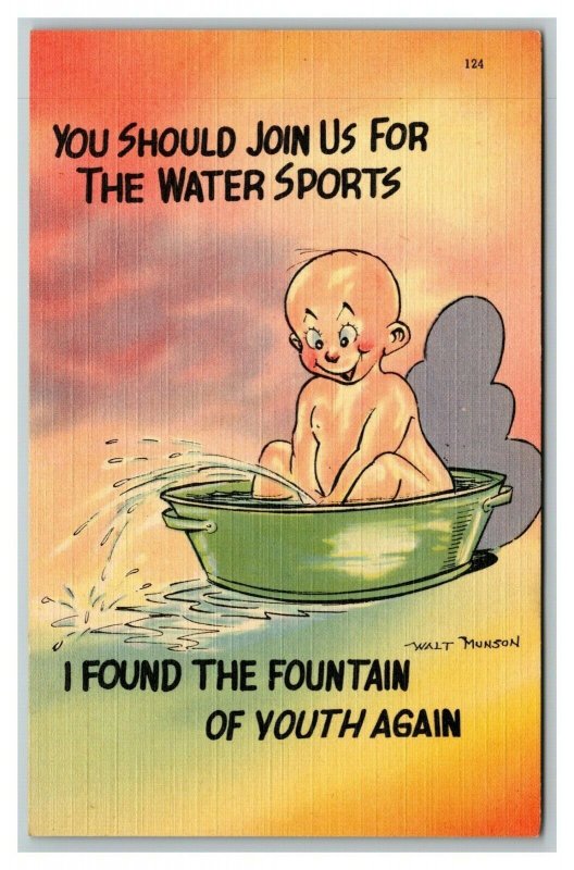 Vintage 1930's Comic Postcard - Cute Baby in Bath Peeing - Watersports - Funny | Topics - Cartoons & Comics - Comics, Postcard / HipPostcard Vintage 1930's Comic Postcard - Cute Baby in Bath Peeing - Watersports - Funny | Topics - Cartoons & Comics - Comics, Postcard / HipPostcard