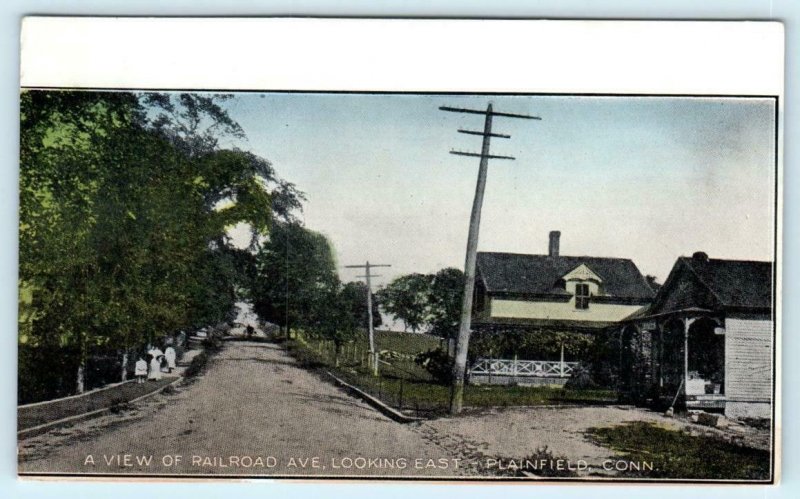 PLAINFIELD, Connecticut CT ~ RAILROAD AVENUE Street Scene ca 1910s Postcard