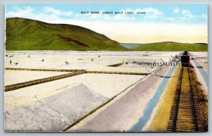 Great Salt Lake  Utah  Salt Beds   Postcard