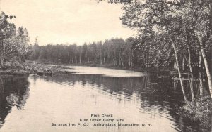 Adirondacks New York Fish Creek Camp Site Saranac Inn Vintage Postcard AA110477