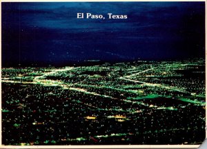 Texas El Paso Aerial View At Night