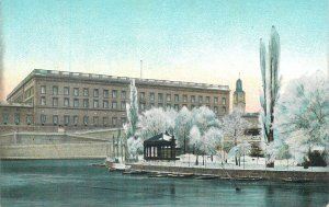 Sweden Stockholm waterfront old postcard
