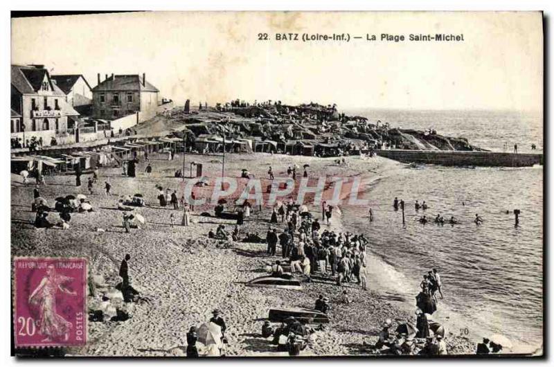 Old Postcard Batz La Plage Saint Michel