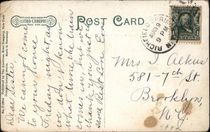 Richfield Springs New York Canadarago Lake Moonlight c1900-20s Vintage Postcard