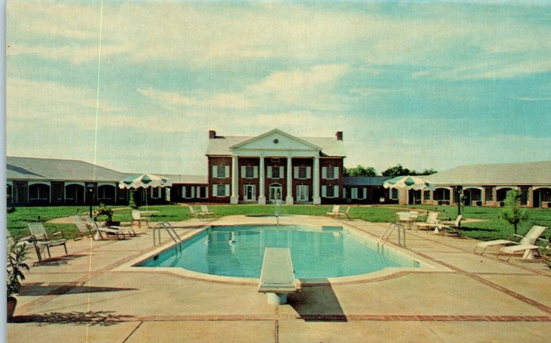 1950s New Perry Inn Motel Swimming Pool Perry Georgia Postcard