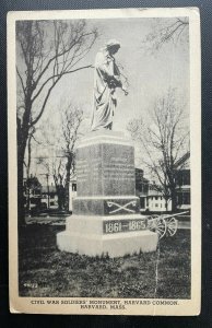 Vintage Postcard 1931 Civil War Soldiers' Monument, Harvard, Cambridge (MA)