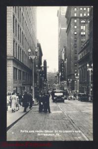 RPPC PITTSBURGH PENNSYLVANIA DOWNTOWN FIFTH STREET REAL PHOTO POSTCARD PA.