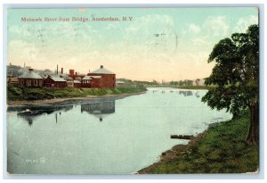 1910 Mohawk River Bridge Coke Building Exterior Amsterdam New York NY Postcard