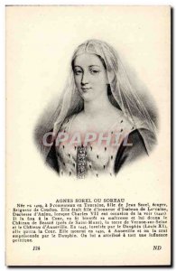 Old Postcard Agnes Sorel or Soreau