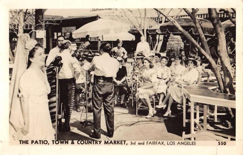 Los Angeles California Town Country Market Patio Real Photo Postcard K89585