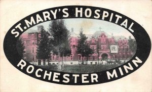 ROCHESTER, MN Minnesota  ST MARY'S HOSPITAL~Oval Framed  c1910's Postcard