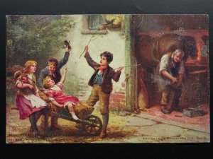 Shirehorse Smithy & Farrier CHILDHOOD PLEASURES c1907 Postcard PEARKS TEA Advert