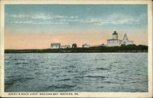 Machias ME Avery's Rock Lighthouse c1920 Postcard