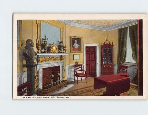 Postcard The Family Dining Room Mt. Vernon Virginia USA