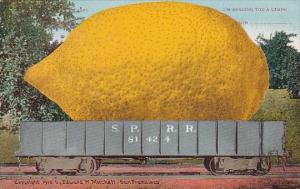 Exageration Large Lemon On Train Car Edward Mitchell