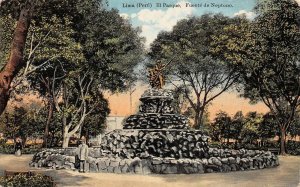 EL PARQUE FUENTE DE NEPTUNO LIMA PERU POSTCARD (c. 1910)