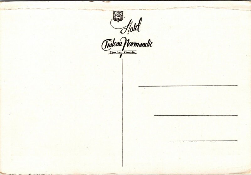 Hotel Chateau Normandie Place D’Arme Quebec Canada WB Postcard VTG UNP Vintage 
