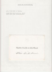 Prince Alois van Liechtenstein Original Autograph, Royalty Liechtenstein (L6418)