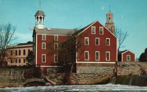 Vintage Postcard 1930's Old Slater Mill Birthplace Pawtucket Rhode Island RI