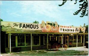 CLAREMORE, OK Oklahoma     5 TRIBES TRADING POST    c1950s   Roadside  Postcard*