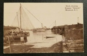 Mint Vintage Picture Postcard Steamer General Wickford Rhode Island