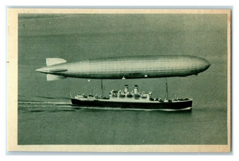 Zeppelin Airship, 1929 Technology, Echte Wagner German Trade Card *VT31V