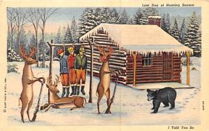 Curt Teich & Co., Inc Bear stamp on back, Unused crease left edge