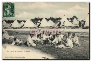 Old Postcard Army Camp Chalons Soup
